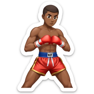 Muay Thai traditional – Cinematic Realistic Traditional Muay Thai Fighter, depicted in authentic Muay Thai attire with arm bands and shorts, poised in a dynamic fighting stance in a traditional Thai stadium, rendered with vivid textures and dramatic, high-contrast lighting that accentuates the art’s intensity. sticker