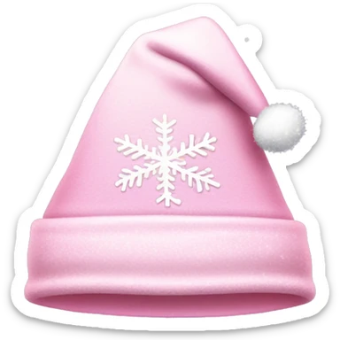 Light pink Santa hat with sparkly snowflakes  sticker