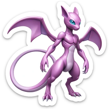  Cool Edgy Shiny Futuristic Ethereal Legendary Mewtwo-Digimon-Genesect-Palkia-hybrid full body sticker