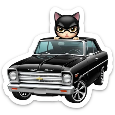 Catwoman’s  blackout 1965 Chevy Nova SS street rod sticker