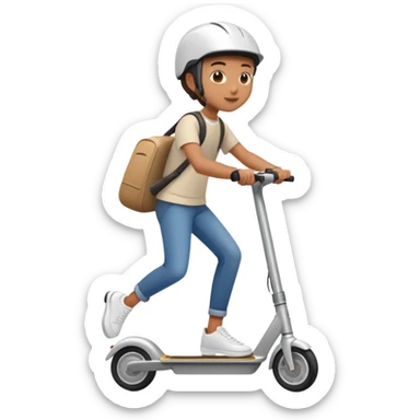 person riding an electric scooter sticker