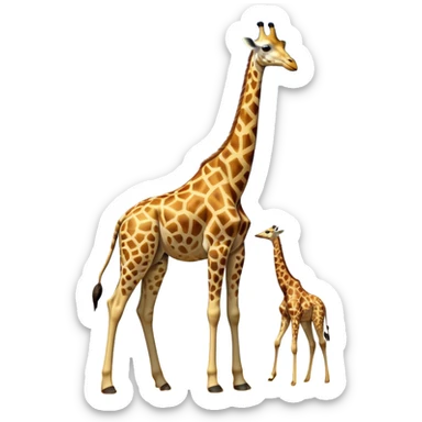 cinematic-giraffe-realistic-full-body-standing-emoji,-towering-elegantly-over-the-savanna,-long-neck-arched-slightly,-head-tilted-dramatically,-sleek-golden-coat-with-bold-brown-patches,-large-dark-eyes-exuding-playful-wisdom,-simplified-yet-realistic-focused-features,-highly-detailed,-glowing-with-an-almost-sarcastic-glow expressive eyes sticker