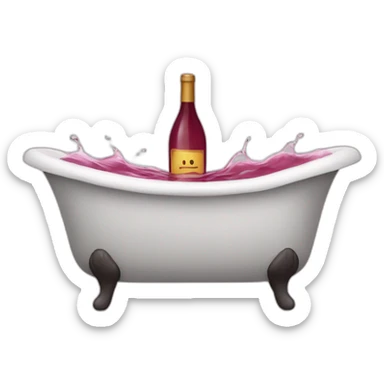 wine in a bathtub sticker