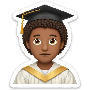 hombre moreno crespo graduado con toga sticker