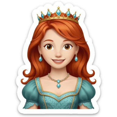 red haired princess sticker