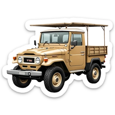 Tan FJ45 Land Cruiser Ute With A flatbed tray sticker