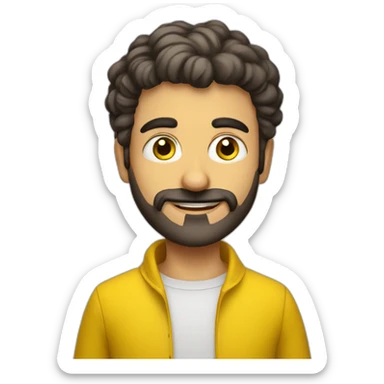 Armenian men with the yellow clothes reading book and looking at camera and smiling  sticker