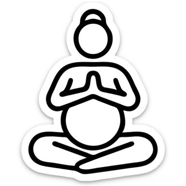 icon on the theme of prenatal yoga classes. image of a person in asana pose sticker