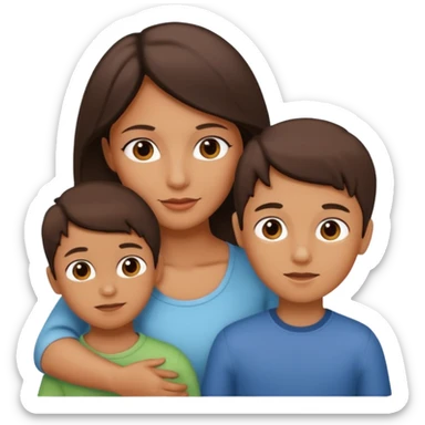 Mamá y dos hijos niño y niña  sticker