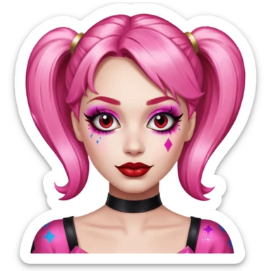 Glitter pink Harley Quinn sticker