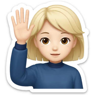 A chibi anime character waving sticker