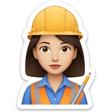 architect woman light skinned dark brown hair sticker