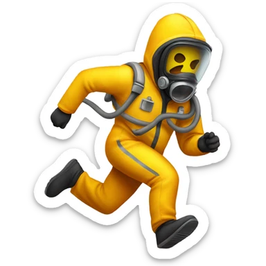 hazmat suit man running sticker