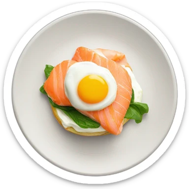 egg benedict with salmon sticker