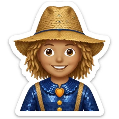 Scarecrow from Oz with dark blue sequin outfit sticker
