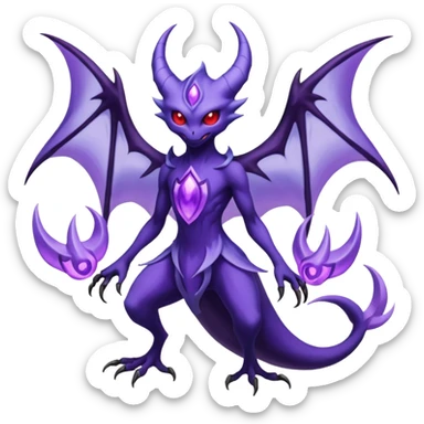 Darkrai-Lunala-Haunter-Fakémon-hybrid-creature (full body)  sticker