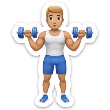 buff guy blue shorts using foam-roller sticker