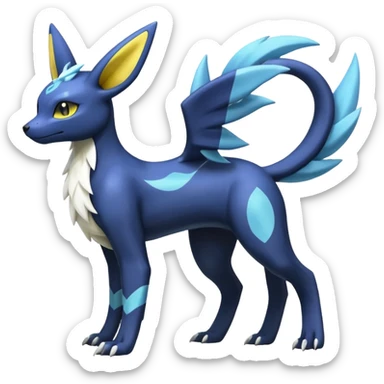Manectric-Electrike-Lugia-Umbreon-Fakémon-hybrid-creature (full body), 4 legs sticker