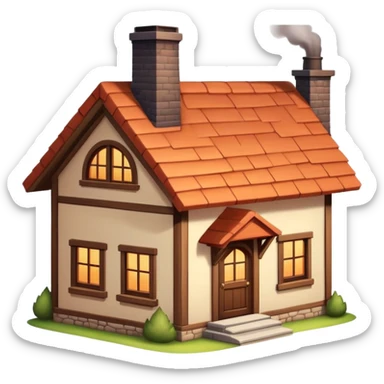 cozy house with a chimney sticker
