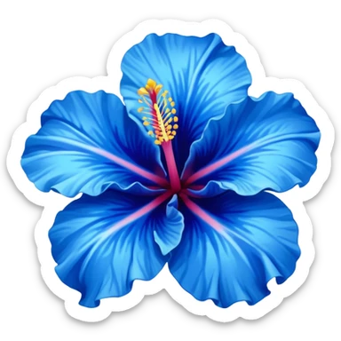 a blue flower similar to a hibiscus flower sticker
