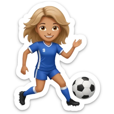 girl tha plays football sticker
