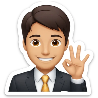 Happy customer testimonial with five star rating and success quote sticker