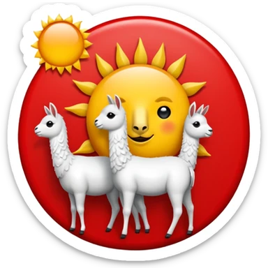 Emoji estilo vectorial de un sol rojo con llamas suaves alrededor, en el centro un círculo blanco con borde rojo y una letra “U” roja gruesa. Diseño simple, colores sólidos, sin texto adicional, fondo transparente, estilo emoji oficial. sticker