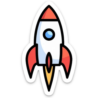 Simple rocket ship sticker