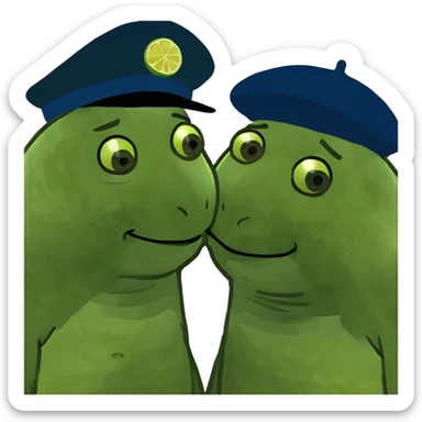 Two lemons kissing sticker