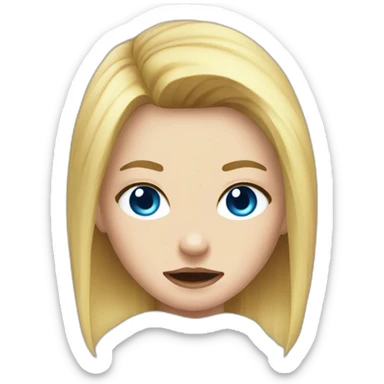 Girl with blond hair and blue eye take coup off blood sticker