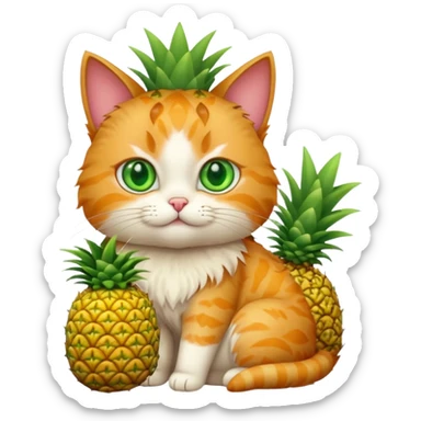 Cat with a pineapple sticker