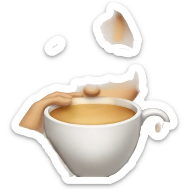 Brunette girl inside a blanket sipping coffee eyes closed sticker