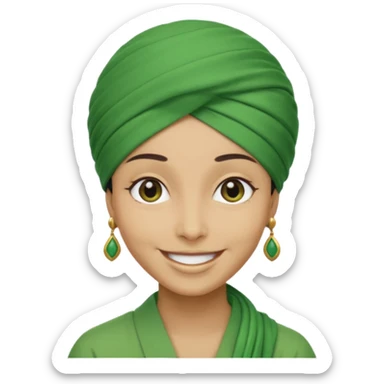 emoji with a green turban, smiling sticker