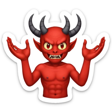A demon with 2 hands 1 is holding 9 and the other 1 is holding 11 sticker