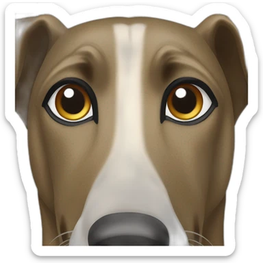 tan greyhound with all tan nose faint black brindle striping that looks like eyebrows sticker
