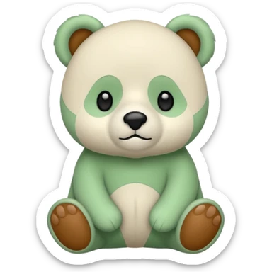 Un osito de peluche blanco con líneas verdes  sticker