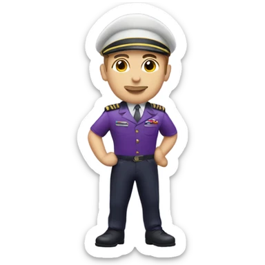 Caucasian male gay pilot kissing purple egg plant sticker