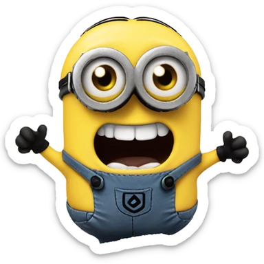 Minion in front of a pile of salt grinning sticker
