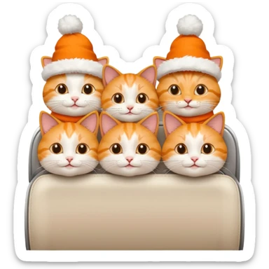 4 happy cats on an airplane sticker