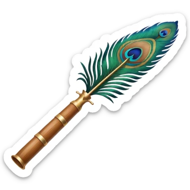 Peacock feather and flute sticker