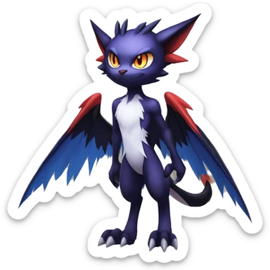 Anthro Edgy Cool Litten-Noivern-Noibat-Absol-Pokémon Full Body sticker