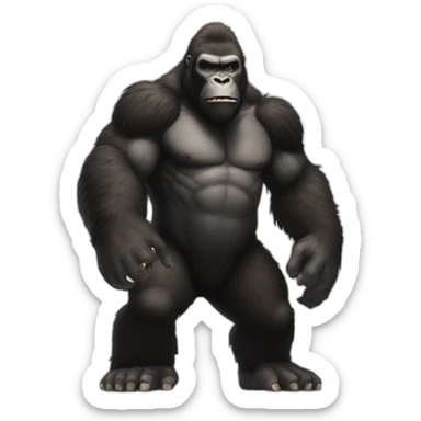 king kong stomping on the ground sticker