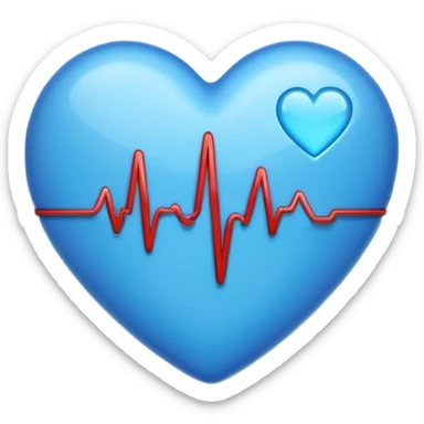 blue heart with a heartbeat line sticker