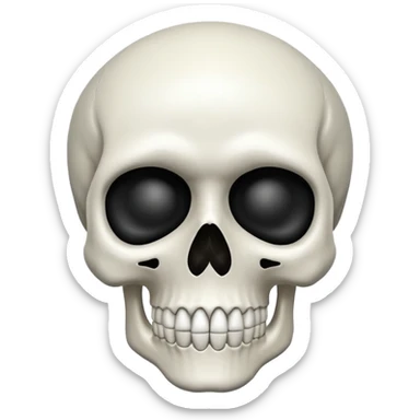 Skull with a the silent emoji sticker