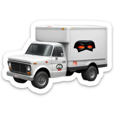 1976 very long mail delivery truck Darth Vader truck  sticker