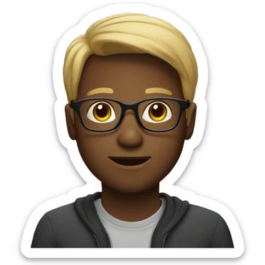 handsome boy with glasses sticker