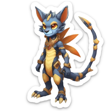 Anthro kawaii cool edgy Vernid-WickerBeast-Protogen-Primagen-Fakémon Full Body sticker