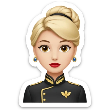 Fais-moi une réceptionniste pour un hôtel de luxe avec des habits un peu plus classe sticker