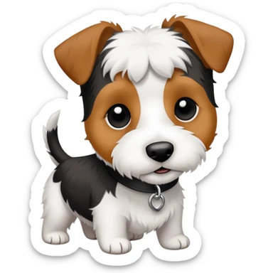 Parson Russel terrier with white and black wiry hair sticker