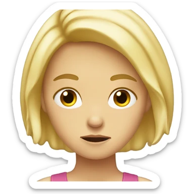 Blonde Girl with hands on head frowning  sticker